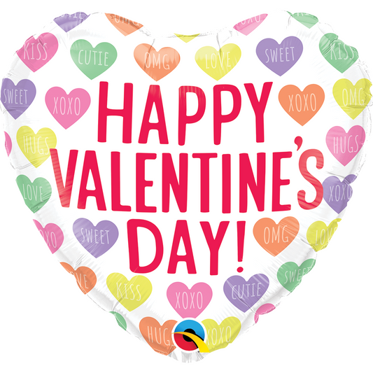 Valentine's Conversation Heart Balloon - 18" Foil