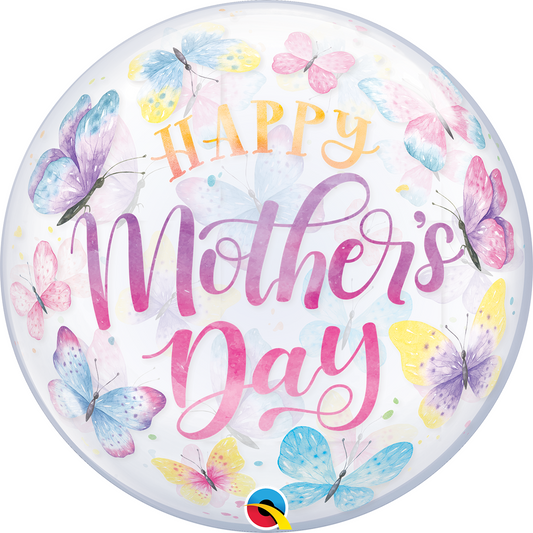 Mother's Day Butterflies Balloon - 22" Bubble