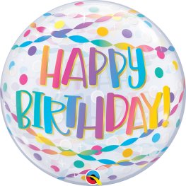 Birthday Confetti & streamers - 22" Bubble