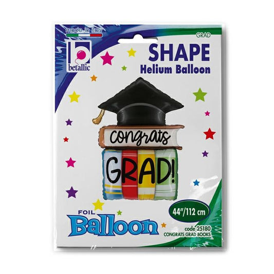 Congrats Grad Books Shape Balloon - Foil 44" / 112cm
