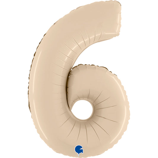 Satin Cream No. "6" Balloon - 26" Foil
