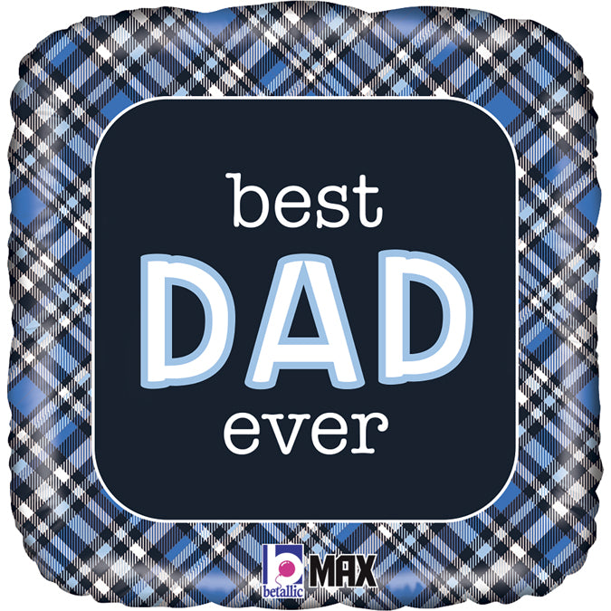 Best Dad Ever Plaid Balloon - 18" Foil