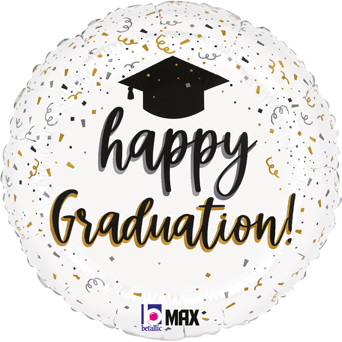 Satin Graduation Confetti Balloon - Foil 18"/45cm Unpackaged