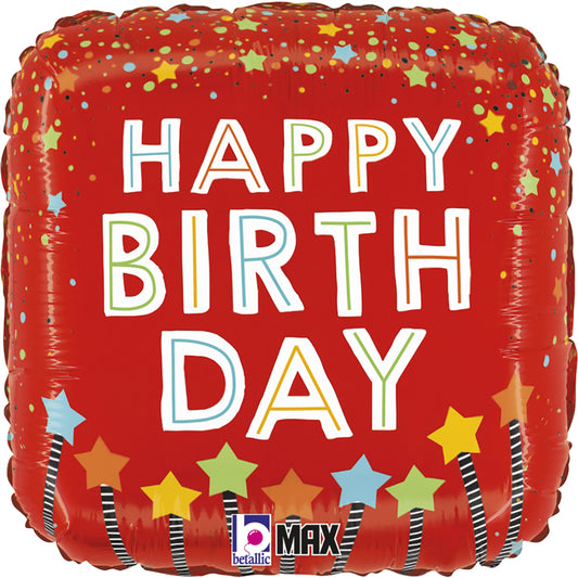 Birthday Candles Confetti Balloon - 18" Foil - Packaged