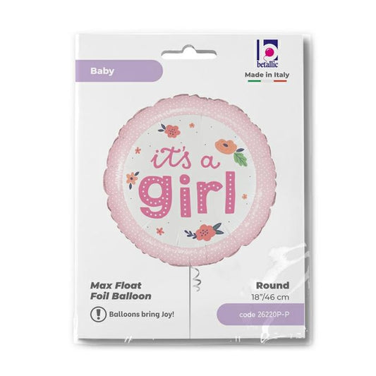 It's a Girl Onesie Balloon - Foil 18" Packaged