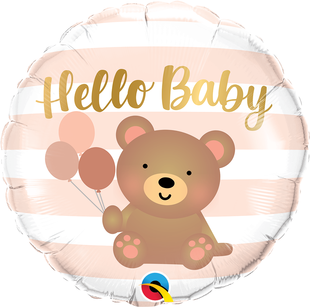 HELLO BABY BEAR & BalloonS - Foil 18"