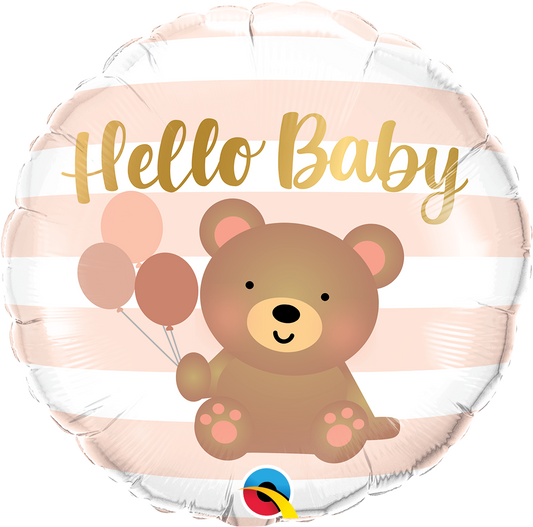 HELLO BABY BEAR & BalloonS - Foil 18"