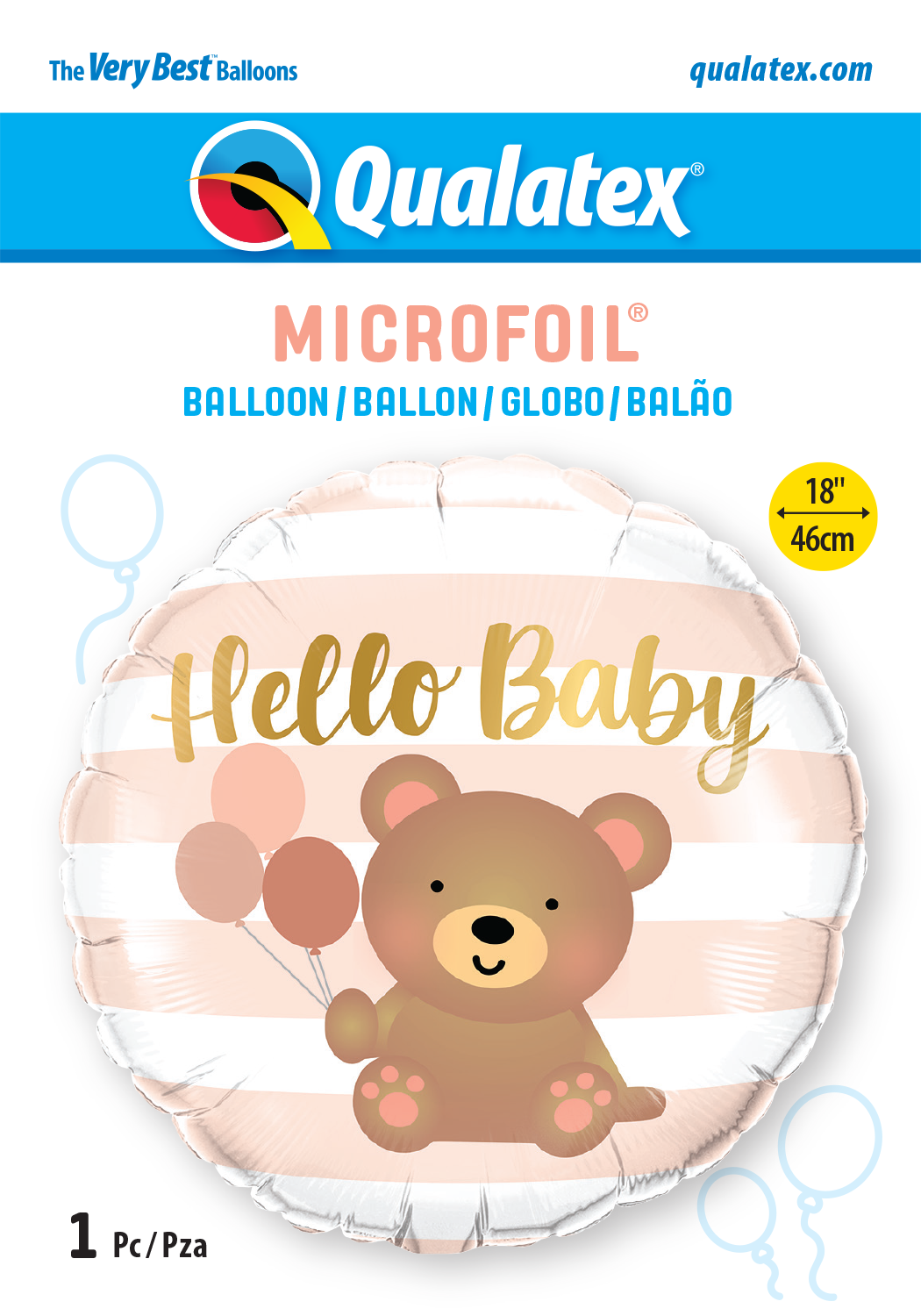 HELLO BABY BEAR & BalloonS - Foil 18"