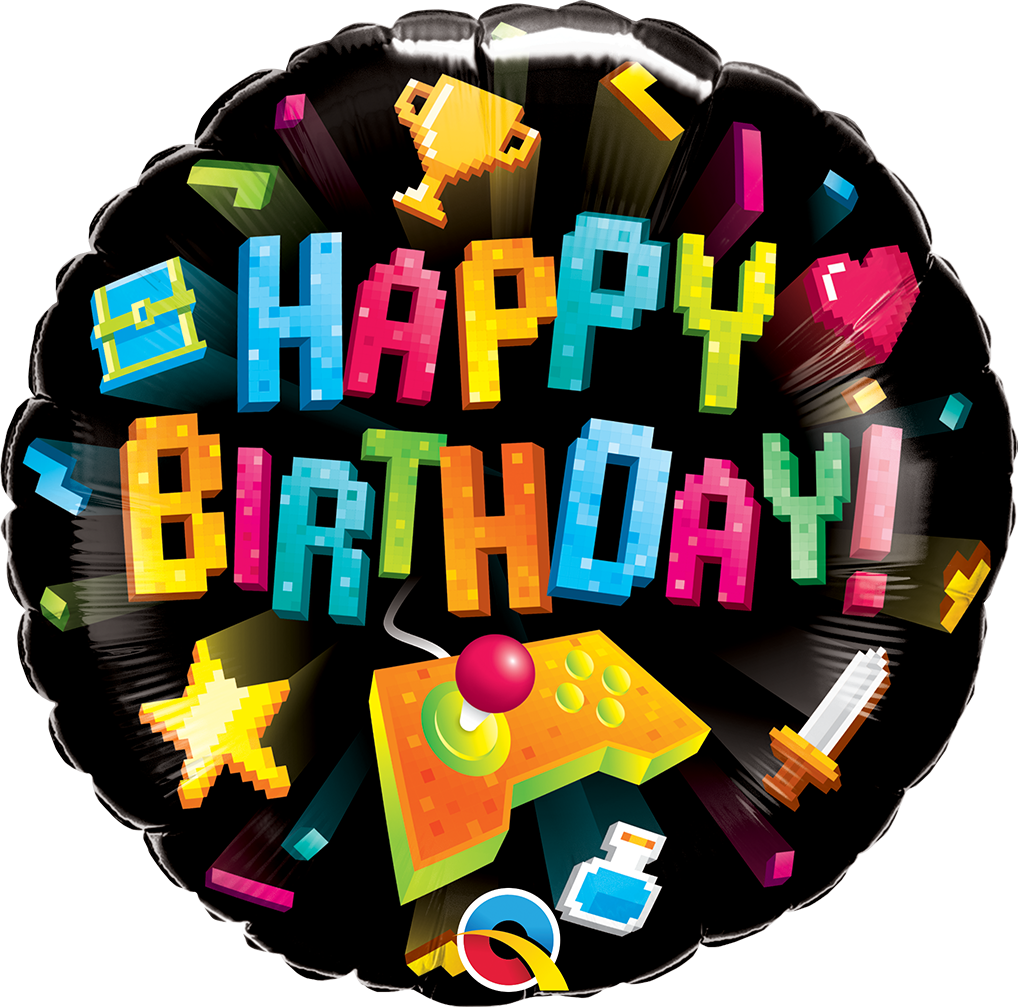 Happy Birthday GAMING Balloon- 18" Foil