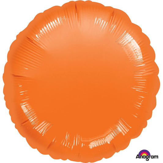 Metallic Orange Round Standard UnPackaged Balloon - 18" Foil
