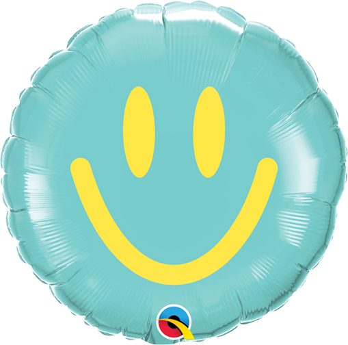 MINI SMILES YELLOW & CARIBBEAN BLUE Air-Filled Balloon – 9" Foil