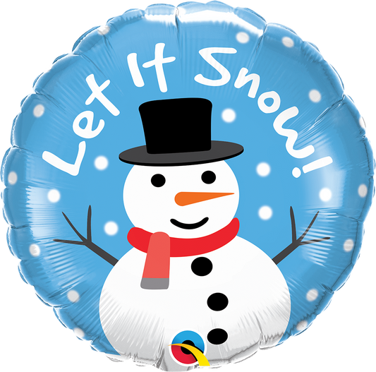 Let It Snow Snowman Balloon - 18" Foil