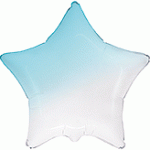 Pastel Gradient Blue Star Ultra Shape Balloons - 28"/71cm X 28"/71cm Foil