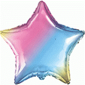 Gradient Pastel Star Balloon - 18" Foil