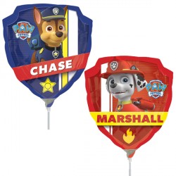 Paw Patrol: Chase and Marshall Shield Mini Shape Air-Filled Balloon – Foil