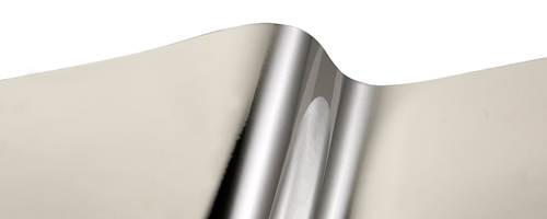 Indoor Polished Smooth Silver Metalized Vinyl - (1m X 305mm)