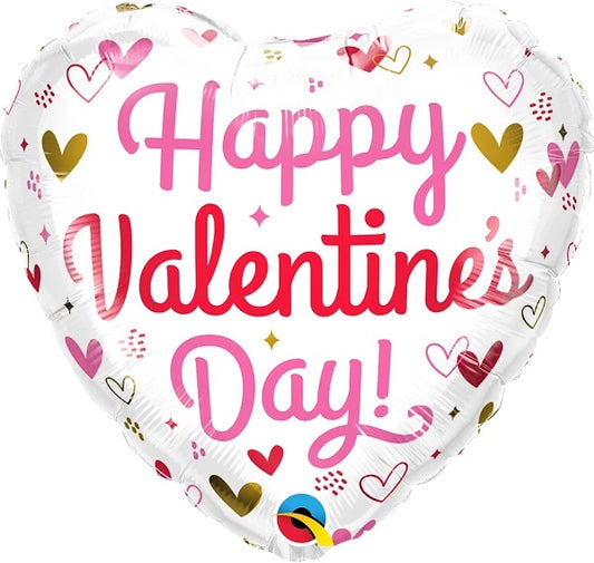 Valentine's Heart & Speckles Balloon - 18" Foil