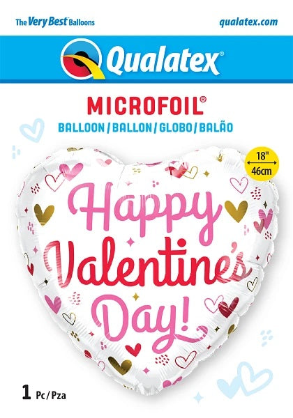 Valentine's Heart & Speckles Balloon - 18" Foil