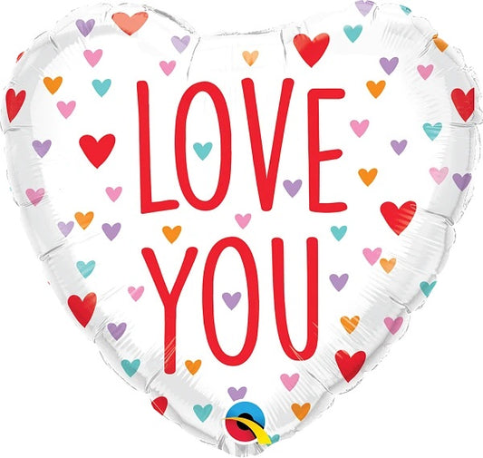 Love You Little Hearts Valentine Balloon - 18" Foil