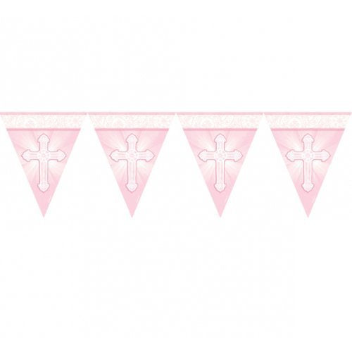 Pink Cross Pennant Banner - 3.65m