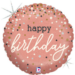 Rose Gold Confetti Birthday Mini Shape Balloon – Foil