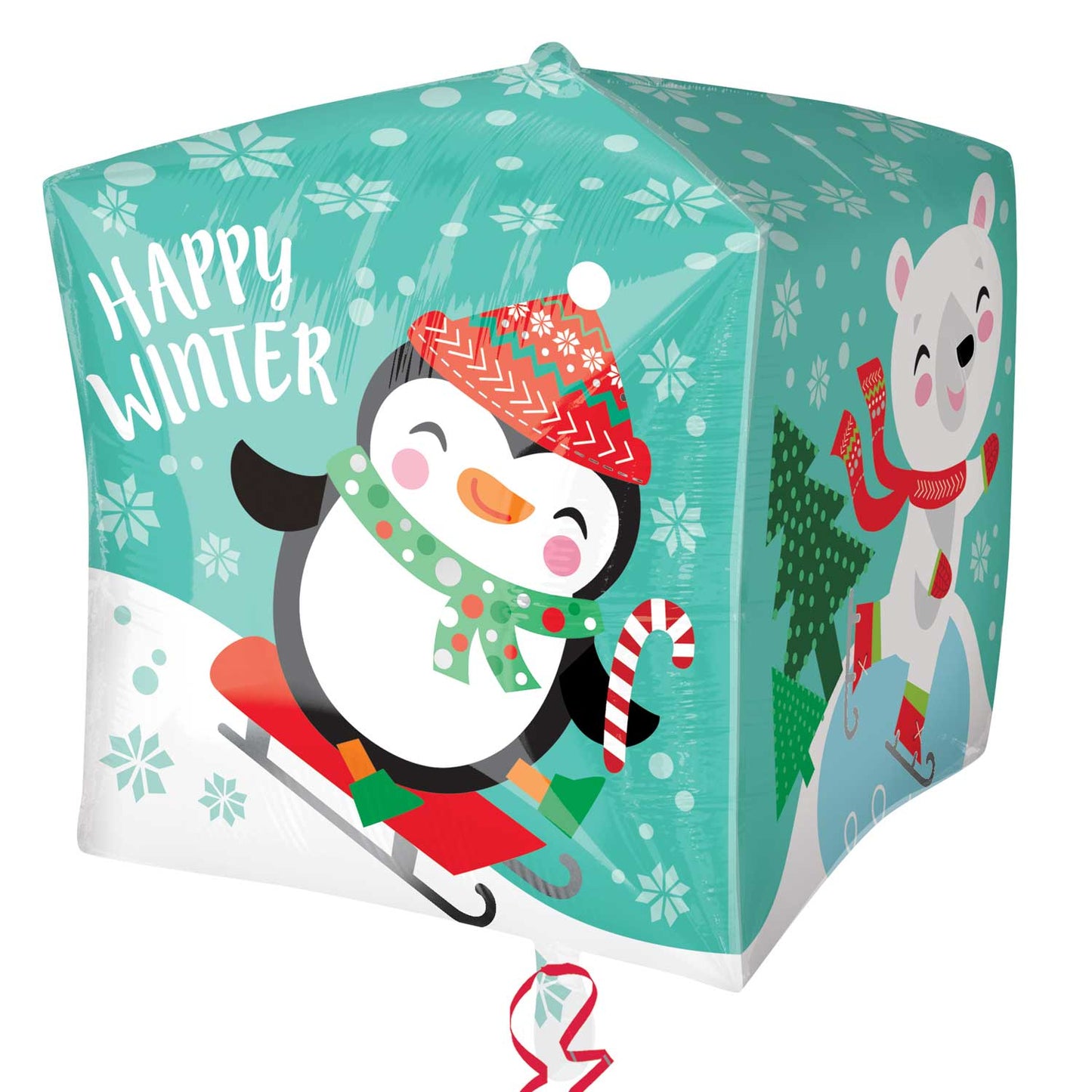 Penguin & Bear Cubez Foil Balloons -15"/38cm w x 15"/38cm