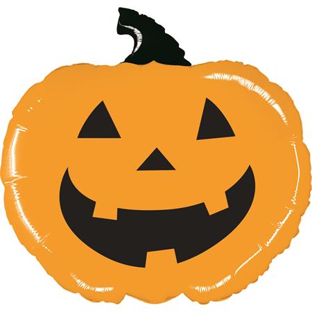 Mighty Orange Pumpkin Balloon - Foil 28" Packaged