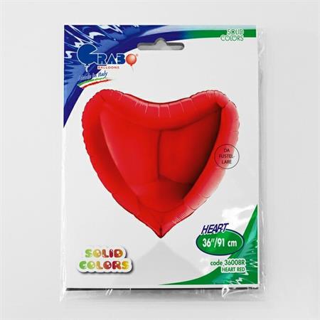 Red Heart Balloon - 36" Foil