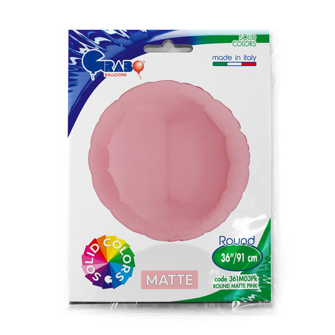 Matt Pink Round Balloon - 36" Foil