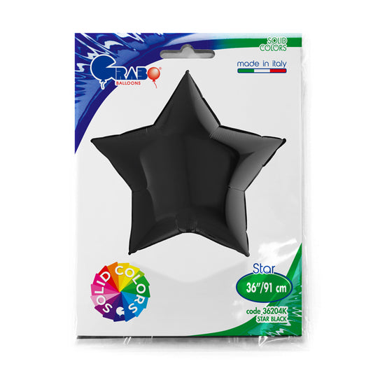 Black Star Balloon - 36" Foil