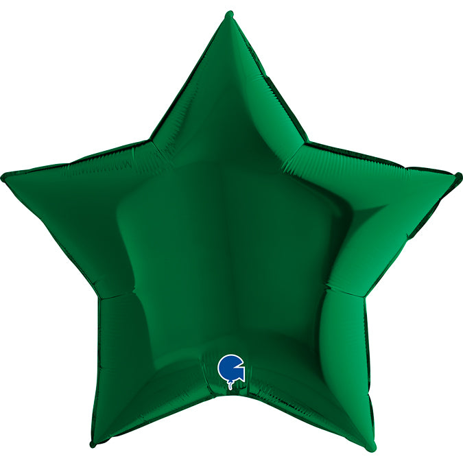 Dark Green Star Balloon - 36" Foil