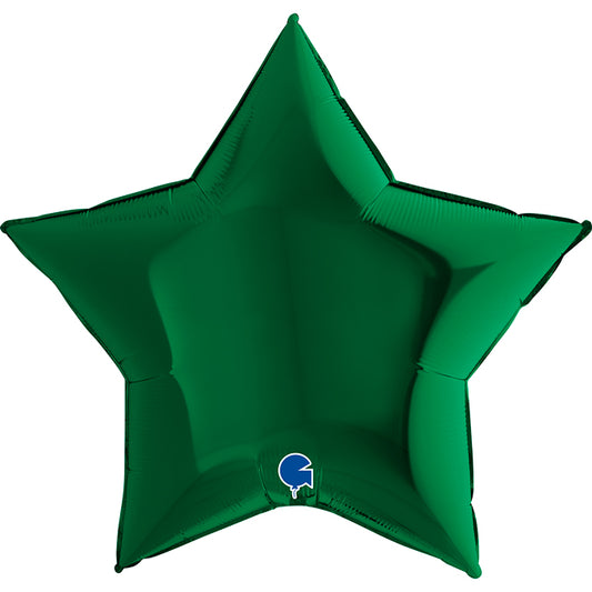 Dark Green Star Balloon - 36" Foil
