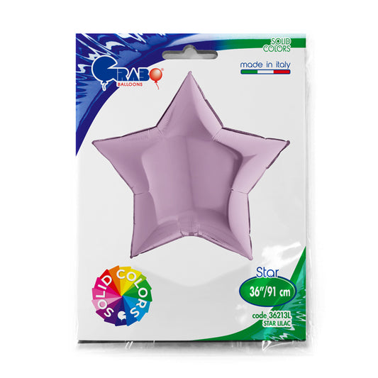 Lilac Star Balloon - 36" Foil