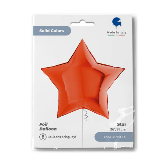 Orange Star Balloon - 36" Foil