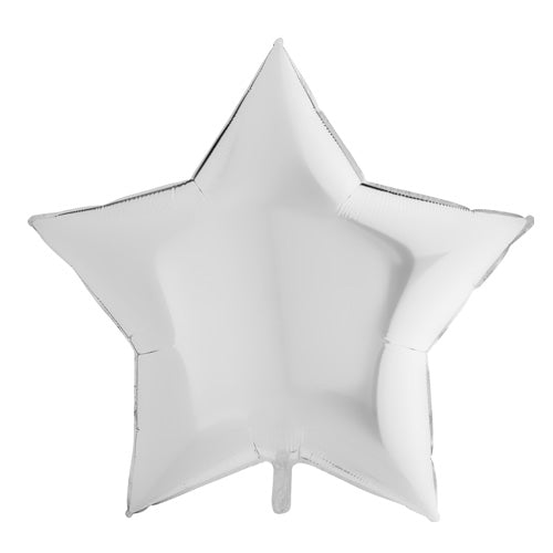 Satin White Star Balloon - 36" Foil