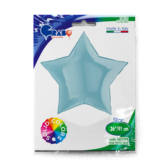 Pastel Blue Star Balloon - 36" Foil