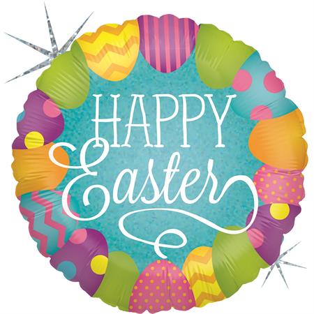 Easter Egg Hunt Holographic Balloon - 18" Foil Unpackaged