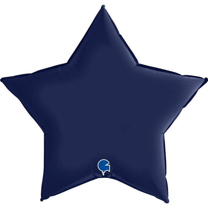 Satin Navy Blue Star Balloon - 36" Foil
