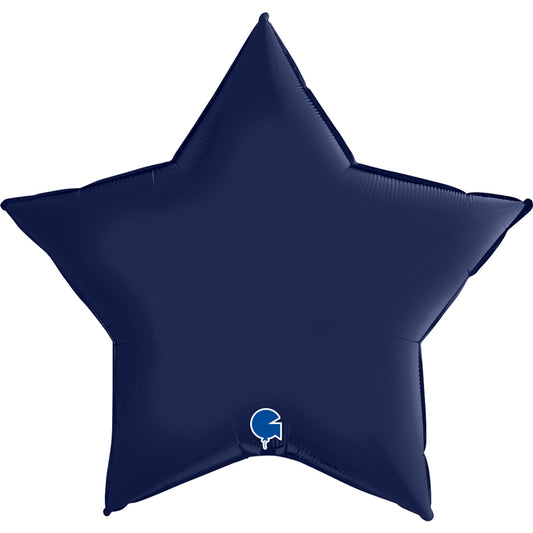 Satin Navy Blue Star Balloon - 36" Foil