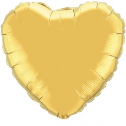 Gold Heart Mini Shape Air-Filled Balloon – 4″ Foil