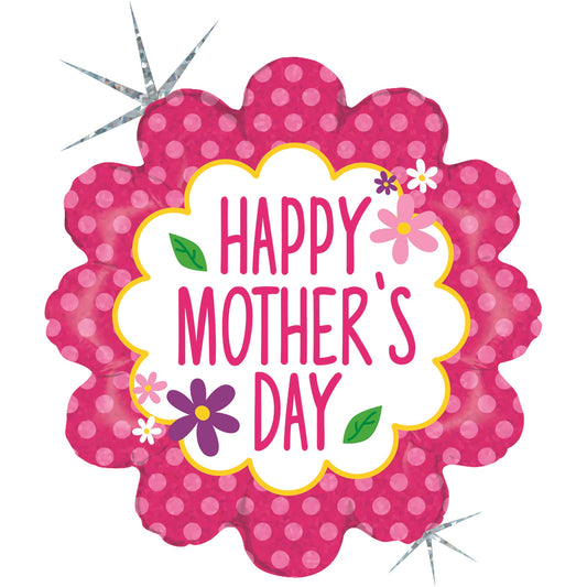 Flower Garden Mothers Day Holographic Balloon - Foil 18"/45cm Unpackaged