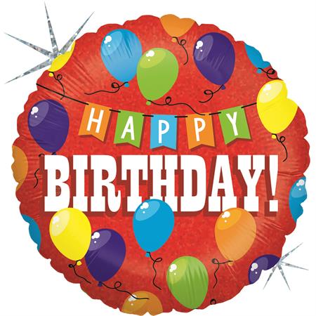 Happy Birthday Party Balloon - 18" Foil Packaged