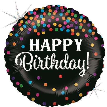 Glittering Birthday Confetti Balloon - 18" Foil Unpackaged