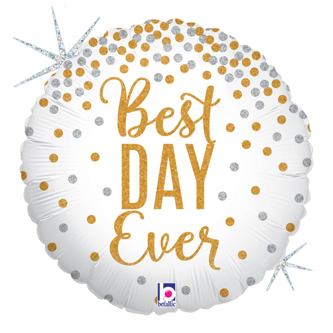 Glittering Best Day Ever Balloon - 18" Foil