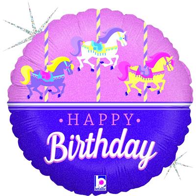Carousel Birthday Balloon - 18" Foil