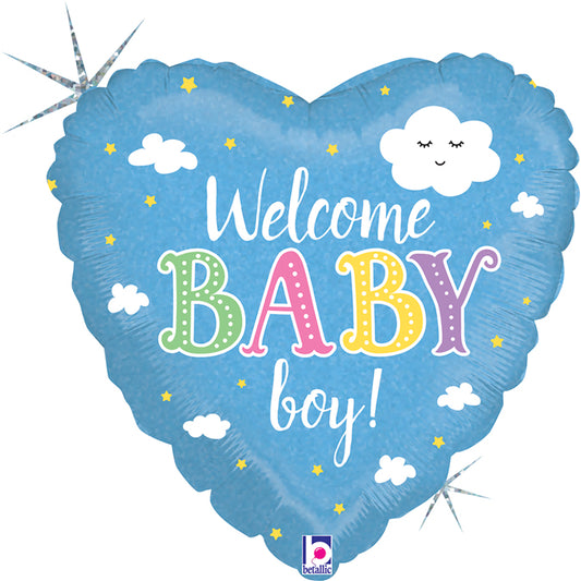 Welcome Baby Boy Balloon - Foil 18"