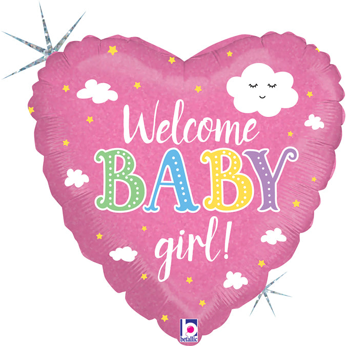 Welcome Baby Girl Balloon - Foil 18"