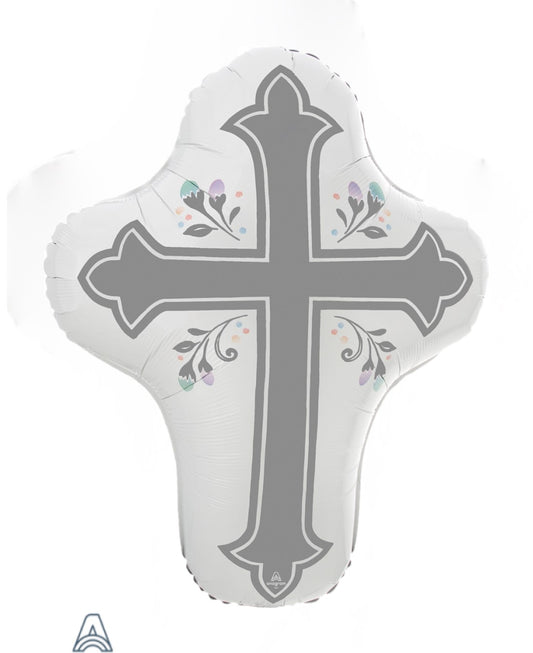 Holy Day Cross Supershape Balloon - Foil (19" x 26")