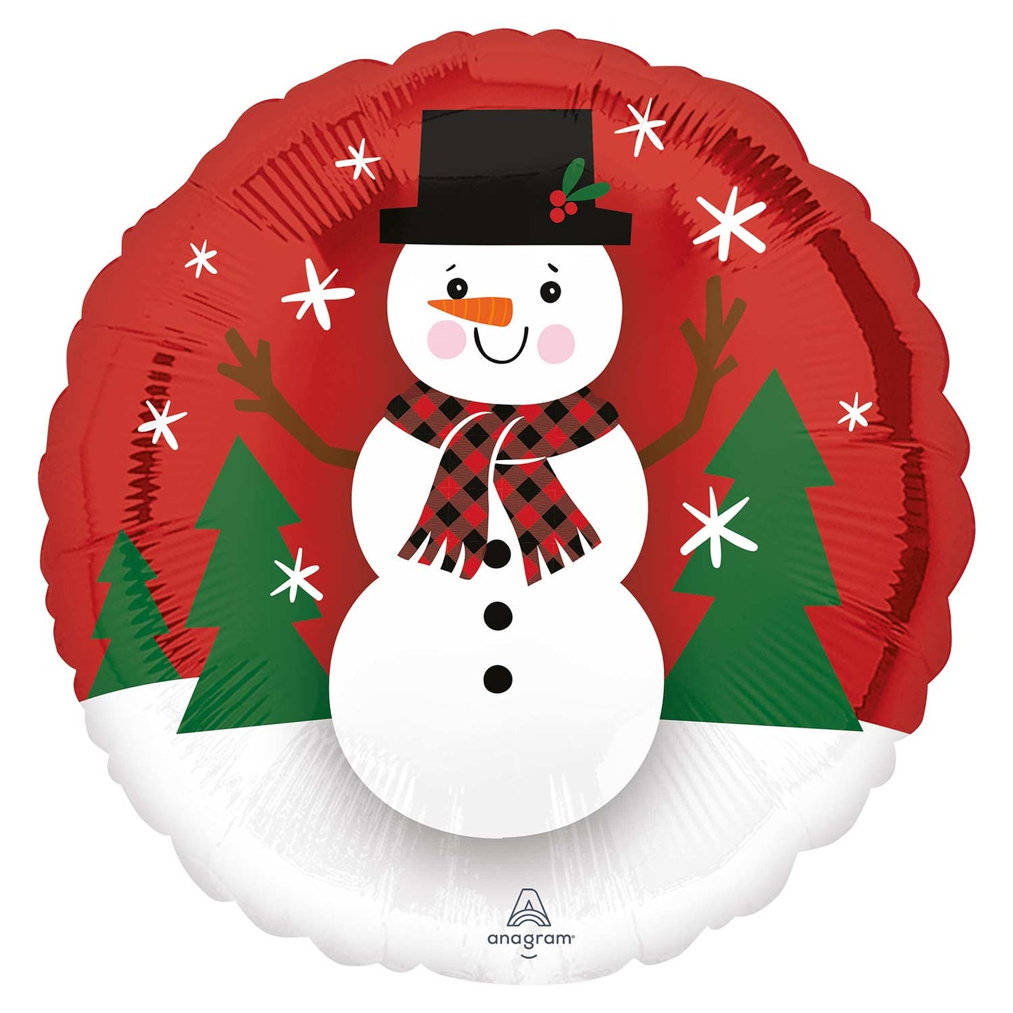 Smiley Snowman Balloon - 18" Foil