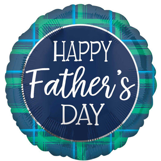 Happy Father's Day Checks Balloon - 18" Foil